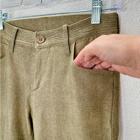 Caribbean Queen Muted Yellow Gray Snakeprint Front Zip Button Jeggings S - Picture 5 of 12